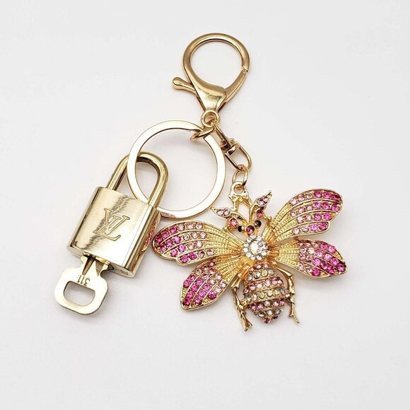 100% Auth Louis Vuitton Lock & Key with unbranded Bagcharm, Keycharm, Keychain - Picture 1 of 8